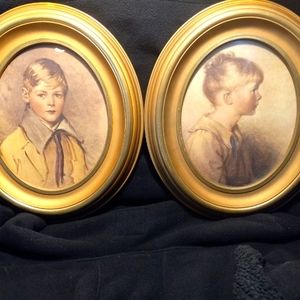 Antique Girl and Boy Portraits